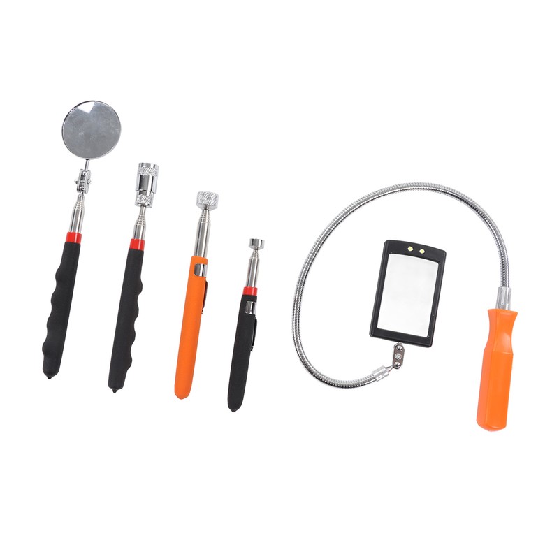 5Pcs Telescoping Magnetic Pickup Tool 360° Rotation Shock Resistant LED