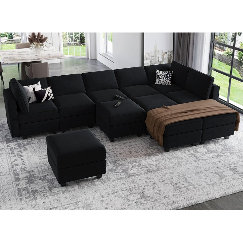 Belffin Storage Ottoman Module for Modular Sectional Sofa Square Seat