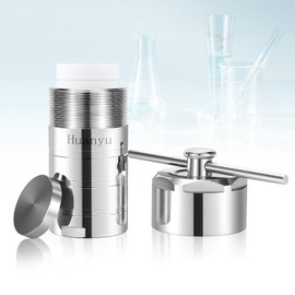 Huanyu 100ml PTFE Lined Hydrothermal Synthesis Autoclave Reactor 200℃ 4Mpa PTFE Lining Corrosion Resistance Hydrothermal Autoclave Reactor 304 Stainless Steel Shell for Lab Hydrothermal Process 100ml