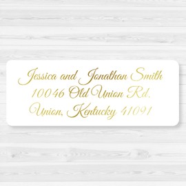 60ct - Gold or Color Foil Wedding Invitation Return Address Labels | Return Address Stickers | 318-F
