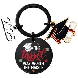 Graduation Gifts for Her Him 2025 Kindergarten Senior High School College Masters Degree Graduation Keychain Graduation Ornament Class of 2025 The Tassel Was Worth The Hassle Keyring Gifts