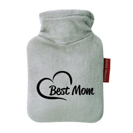 Huuraa Taschenwärmer Best Mom Heart Geschenk 0,2 Liter Grey Mini Veloursbezug Best Mom Geschenkidee