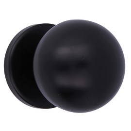 Amig - Runder Türknauf für Haupteingangstüren | Griff für die Haustür | Griffdurchmesser Ø70 mm | Edelstahl 18/8 | Schwarz | Inklusive Befestigungsschraube und Mutter