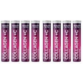 Collagen Effervescent - Marine Collagen & Vitamin C Supplement - 500mg Per Tablet (4 Tubes) Beauty & Co (Pack of 2)