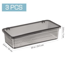 3Pcs Silverware Organizer With Lid: Kitchen Drawer Organizer With Lid Flatware Tray Silverware Tray Kitchen Cutlery Tray and Utensil Storage Container for Flatware and Silverware