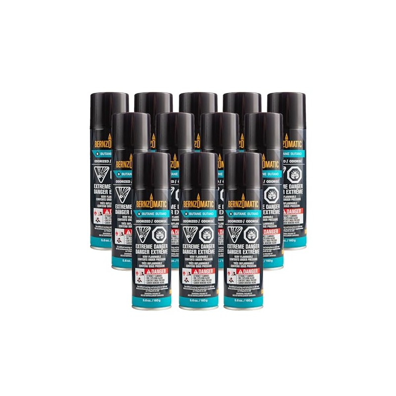 BernzOmatic Disposable Butane Cylinder Refills, 5.6 oz. (Pack of 12)