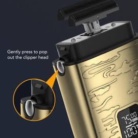 HURRISE Beard Trimmer for Men, Portable Electric Hair Clipper, Efficient Cordless Beard Trimmer Dual Head, Retro Design, Fathers Gifts for Dad for Home Travel