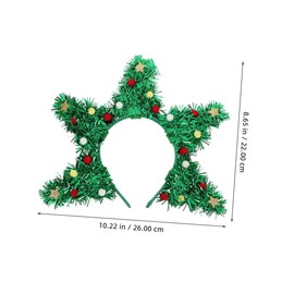 Ipetboom 2pcs Christmas Tree Headband with Sequin Glitter Trees and Small Star Hairballs Comfortable Festive Hairbands for Women Holiday Party Costume Accessories