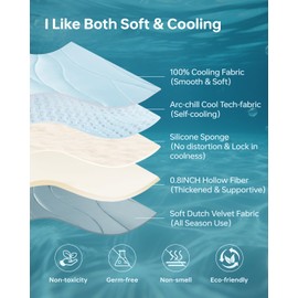 BABTGREAT Dog Cooling Mat, 48" x 28" Reversible Self-cooling Mat for Large Dogs, Washable Arc-Chill Coo Pad for Pets 2.0 Summer Pet Cooling Pad for Crate Kennel Sofa Floor Outdoor Portable Blue