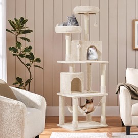 Yaheetech Cat Tower, 70.5in H Cat Tree for Indoor Cats, Multi Level Cat Climbing Tree w/Condo & Padded Perches, Large Plush Cat Play House Scratching Post for Kitten