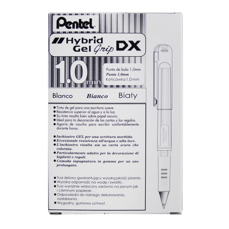 Pentel 1.0mm Tip Hybrid Gel Grip Dx Ultra Smooth Pigment