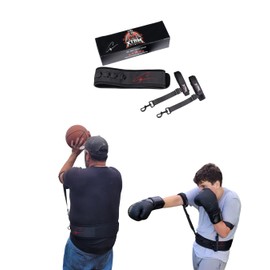 Elbows-in Training Belt Auto-Corrector, Basketball Aid, Golf Aid, Billard Aid, Martial Arts Equipment, Sparring, WinChun, Shadow Boxing, At Home Boxing, Elbows tucked in, For Adults & Kids, No Resistance (Large)