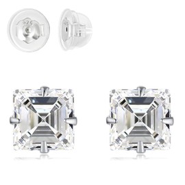 4MM Square Zircon Hypoallergenic Sterling Silver Earrings For Girls Sensitive Jewelry Studs Earrings
