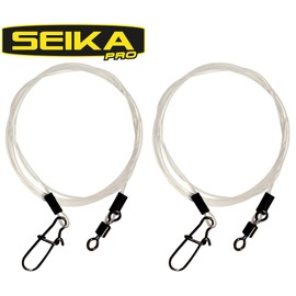 FTM Seika Pro fluorocarbon leader 60 cm - 2 leaders for spin fishing for pike and zander, spin leaders for spin fishing, diameter/load capacity: 0.50 mm/20 kg load capacity