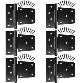 Heavy Duty Gate Hinges 6 Pack, Black Iron 3.5 Inch Door Hinges for Wood Shed Barn Door Fence Gate Swing Door (Screws Included)