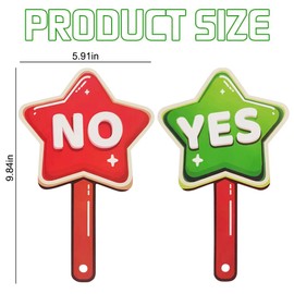 ZUYYON 12 Pcs Yes or No Handheld Paddles Double Sided Red Green Score Board Signs Classroom Teacher Student Voting Paddles Interaction Signs, 9.84 x 5.91 Inch(Pentagram)