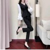Emptio Feminine Formal Pants Suit Modern Top and Bottom Set,