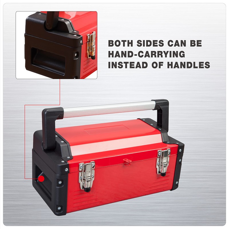 Jack Boss Metal Tool Box Steel 16" Inch Tool Organizer