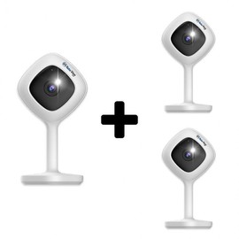 Global I-Net RoboView A2 3-Set Mini Home CCTV/Baby Monitor with Sound Detection for Separate Sleep IP Camera