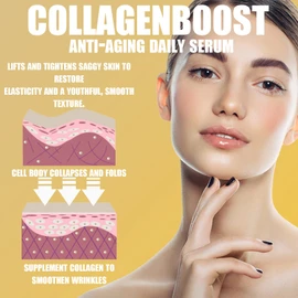 Advanced Collagen Boost Anti-Ageing Serum, Hyaluronic Acid Collagen Anti Wrinkle Serum, Collagen Boost Peptide Serum, Anti-Ageing Face Care, Deep Moisturising Nourishing Essence, 30 ml x 2