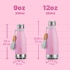 VINUR Kids Water Bottle-12 oz Stainless Steel Double Wall Vacuum