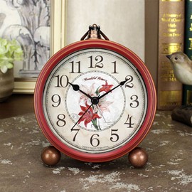 Maxspace Classic Vintage Clock - Elegant and Decorative Analog Clock,Silent Non-Ticking Clocks with Distressed Metal Frame for Office, Living Room or Bedroom
