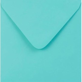 6" x 6" Turquoise Envelopes x 25 Pack. 100gsm Weight. 155mm x 155mm. Aqua Coloured Envelopes Suitable for Square Greetings Cards, Christmas