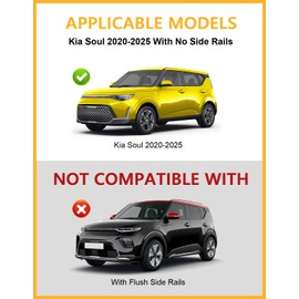 Tuyoung 220lbs Lockable Roof Rack Cross Bars Compatible with Kia Soul 2020 2021 2022 2023 2024 2025 with Flush Side Rails,Aluminum Roof Rails Crossbars Cargo Bars