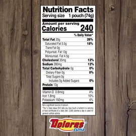 Dolores Chunk Light Yellowfin Tuna with Mayonnaise & Jalapeño Peppers, 2.6 oz Pouch – Ready-to-Eat Tuna, Mild Flavor, Convenient Single-Serve (Pack of 24)