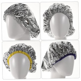 WOONEKY Elastic Hair Dye Cap Tin Foil 3 Pack Heat Cap for Hair Deep Conditioning Hair Processing Caps for Spa Random Color