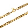 HZMAN 2mm Rolo Chain for Men Women Gold Stainless Steel