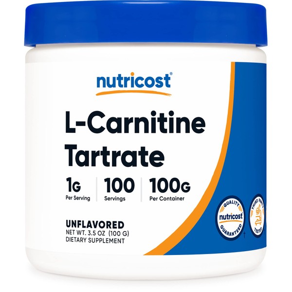 Nutricost L-Carnitine Tartrate Powder (100 Grams) - 1 Gram per Serving; 100 Servings