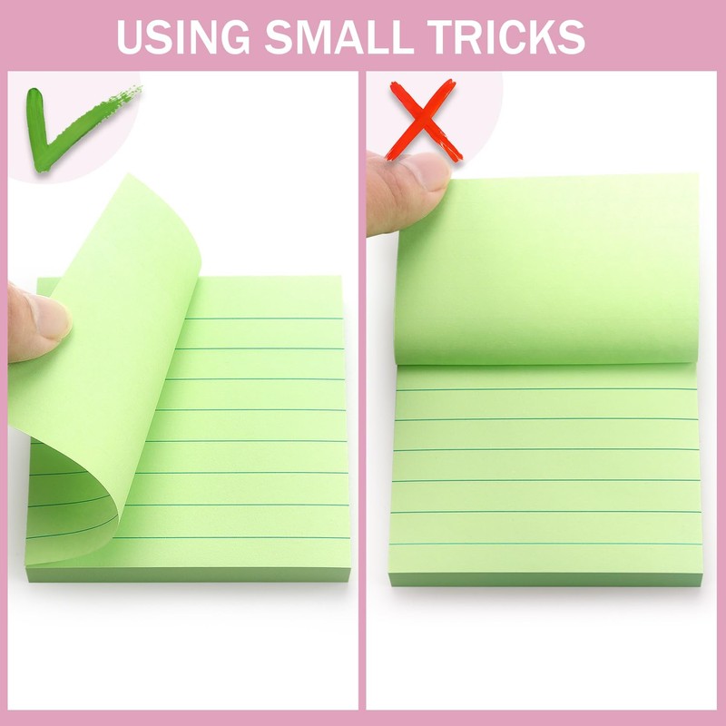 Lined Sticky Notes 3x3 Sticky Notes with Lines Self-Stick Notes