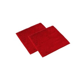 WohnDirect Bath Mat Set of 2 – Red 45 x 45 cm – Non-Slip & Washable – Bath Mat, Bathroom Rug, Toilet Mat