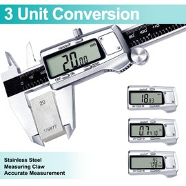 Kynup Digital Vernier Calliper, 150 mm Calliper Digital Stainless Steel, Electronic Digital Caliper Measuring Tools, LCD Display for Household and Industrial Measuring Gauge, Black