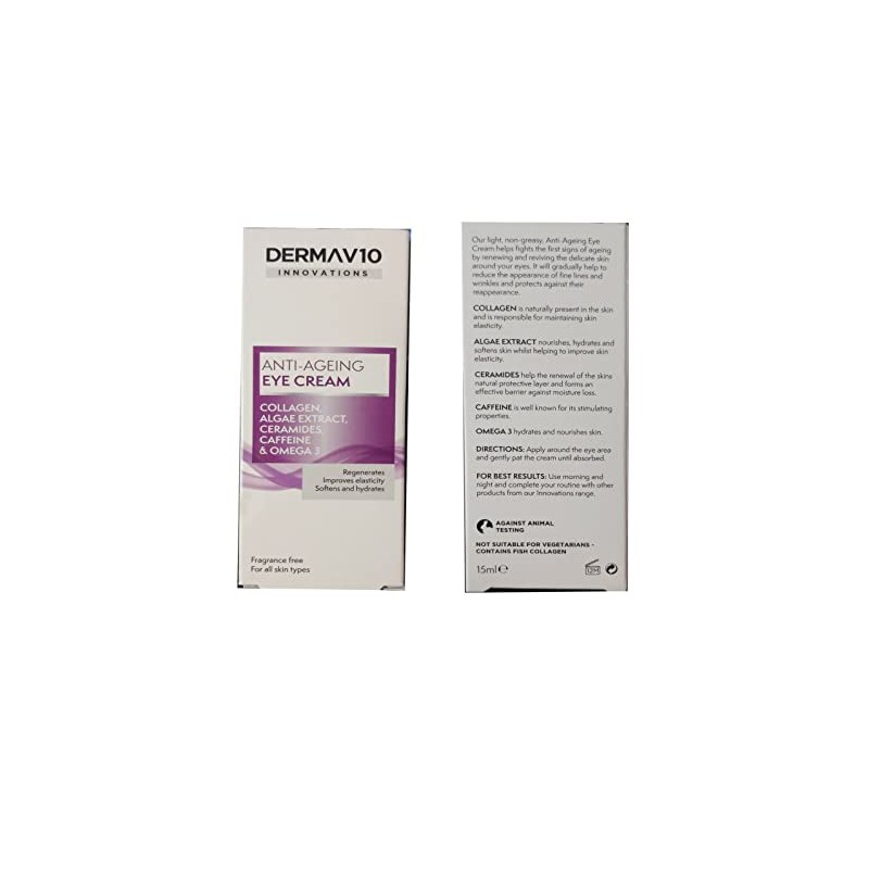 TWO PACKS of Derma V10 Innovations Anti Ageing Eye Cream