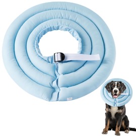 GQIRIL Soft Dog Cone Collar - Adjustable Comfy Recovery Cone for Large Dogs After Surgery to Stop Licking, Waterproof Elizabethan Protective Neck Donut Collar Alternative for Pet (Blue, 2XL)