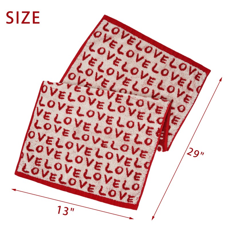 Leisofter Valentines Day Hand Towels for Bathroom(2 Pcs, 13" x