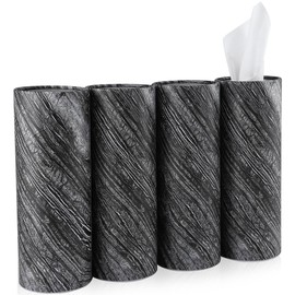 JUSTTOP Car Tissue Holder,Convenient Tissue Bag,Car Travel Kleenex Cup Holder with 4 Pack Facial Tissues,Car Accessories Interior for Women and Man 4 Canisters Grey