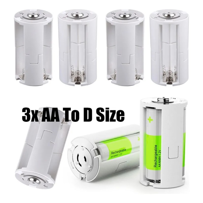 Adaptador 3x Aa A Pila Tamaño D