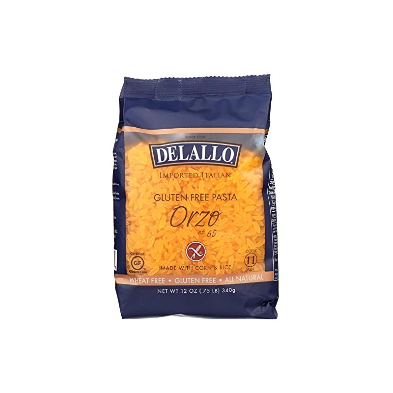 DeLallo Pasta Gluten-Free Corn and Rice Orzo, 12 oz