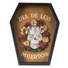 Pacific Giftware Dia de Los Muertos Skull Crown Coffin Sign, 6.75" Tall