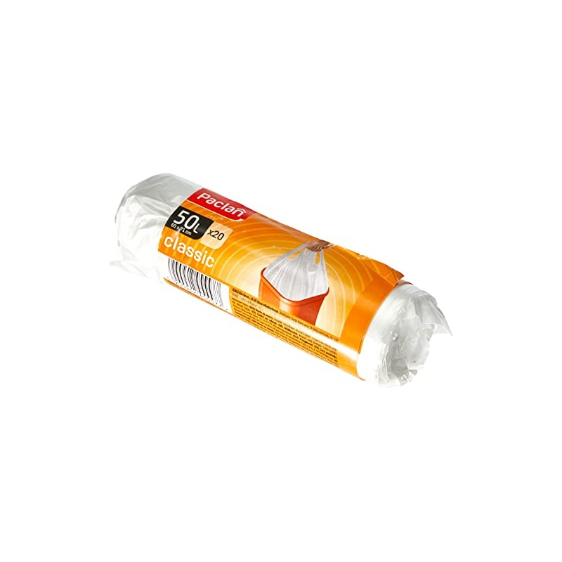Paclan - Sacchetti per la spazzatura con manico, 20 x