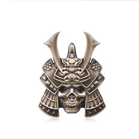 Xinaishan Car Emblem Metal 3D 3D Ghost Samurai Sticker Bike Bicycle Emblem Waterproof Weatherproof Accessories (Bronze Skull)