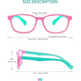 Okany Blue Light Glasses for Kids 3 Pack Anti Glare & Eye Strain Glasses Computer TV Phone Tablets UV Protection Glasses for Kids Boys Girls Age 3-10 (Black + Transparent + Leopard)