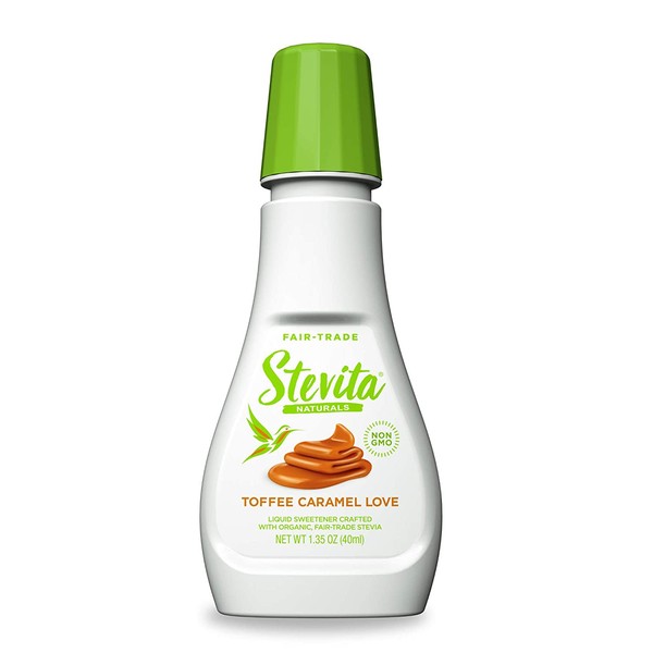 Stevita Toffee Caramel Love - 1.35 oz - All-Natural Liquid Sweetener Made with Organic Stevia - Zero Calories - Non-GMO, Vegan, Keto, Paleo, Gluten Free - Approx. 200 Servings
