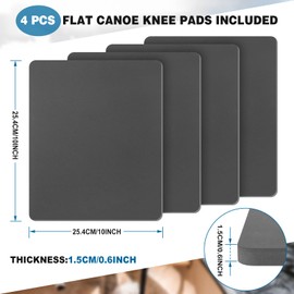 Soulchen 4 Pcs Flat Canoe Knee Pads with Peel and Stick Adhesive Backing, 10 x 12 x 0.6 Inch Gray Foam Knee Pads, Prevent Bruising and Scrapes for Canoe Race, River Tripper or Moderate Whitewater Boat
