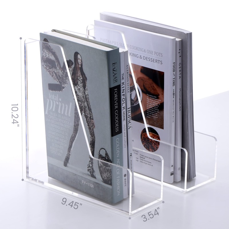 HeZone Magazine Holder, Clear Acrylic Desk Organizers, File Organizer for