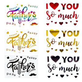 18pcs Happy Father's Day Balloons Stickers, Fathers Day DIY Letters Sticker PVC Paster Decals Set, Dad's Day Celebrations Decorations Gift for Home Wall Window Cling Party Decor
