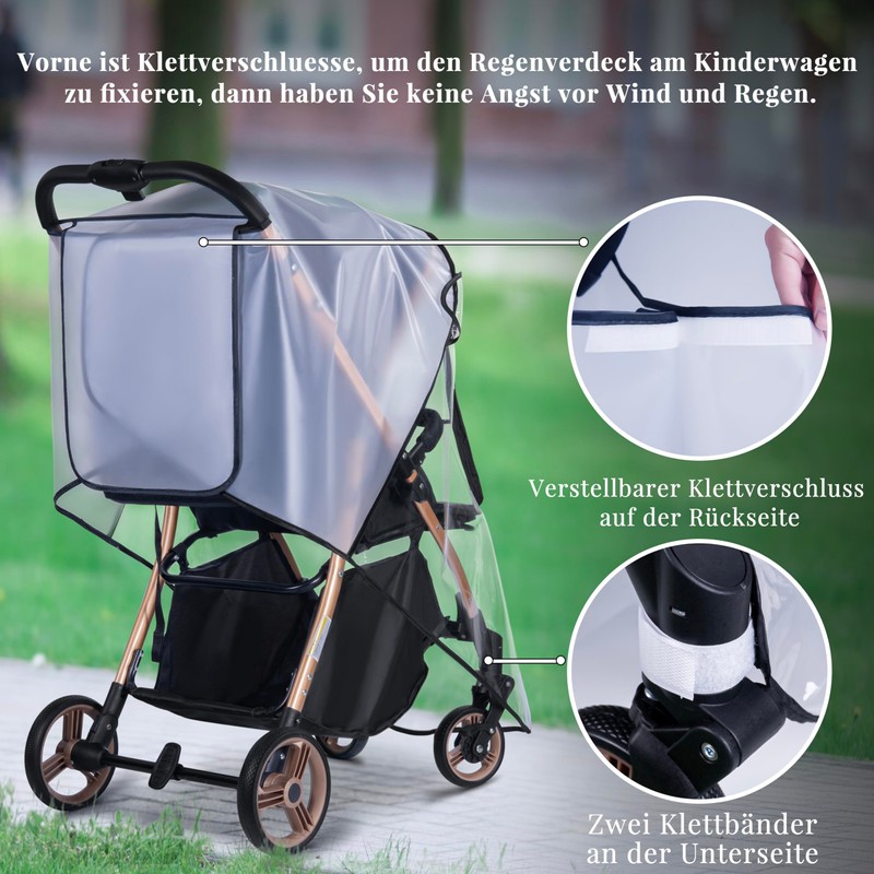 bemece Rain cover for pram, rain cover for buggy, comfortable